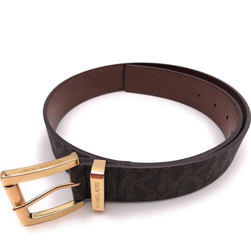 Michael Kors Brown Gold Logo Belt XL Extra Large